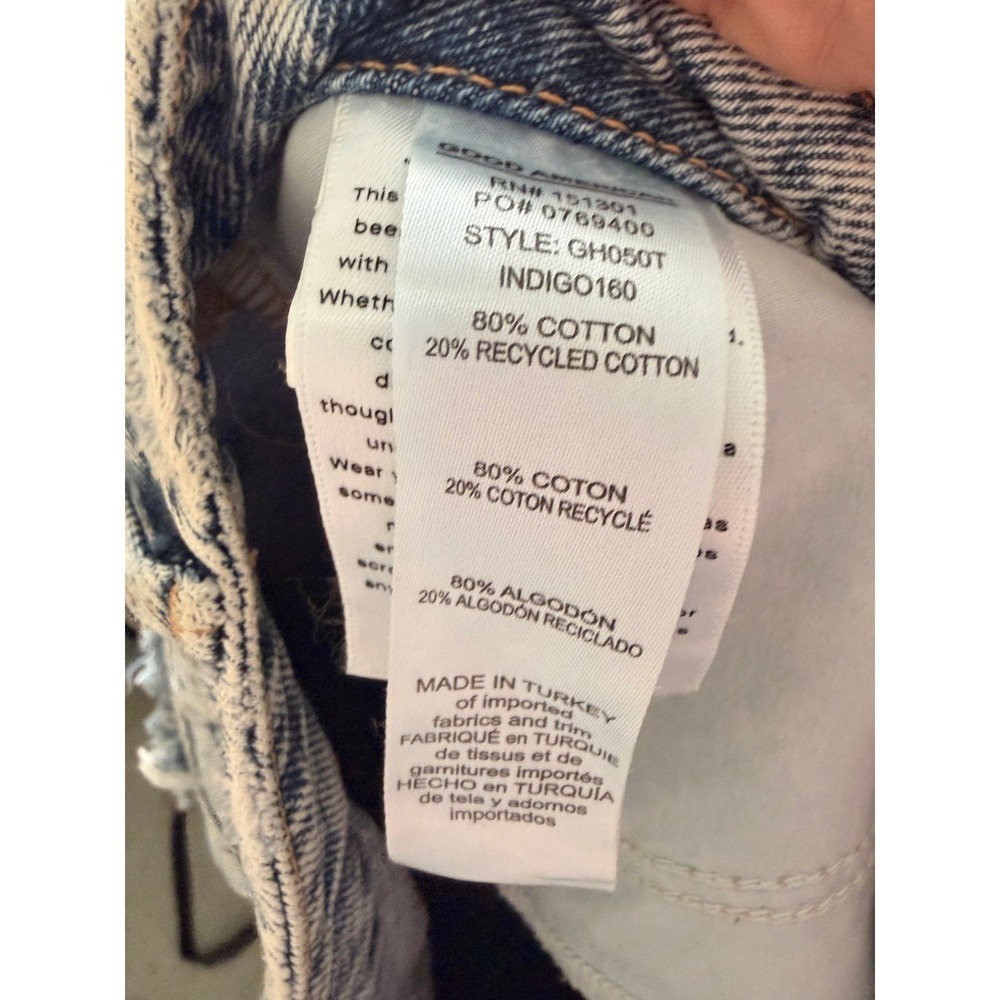 Good American Jeans Womens 6/28 Light Indigo Good 90s Distressed High Rise Acid - Picture 6 of 7
